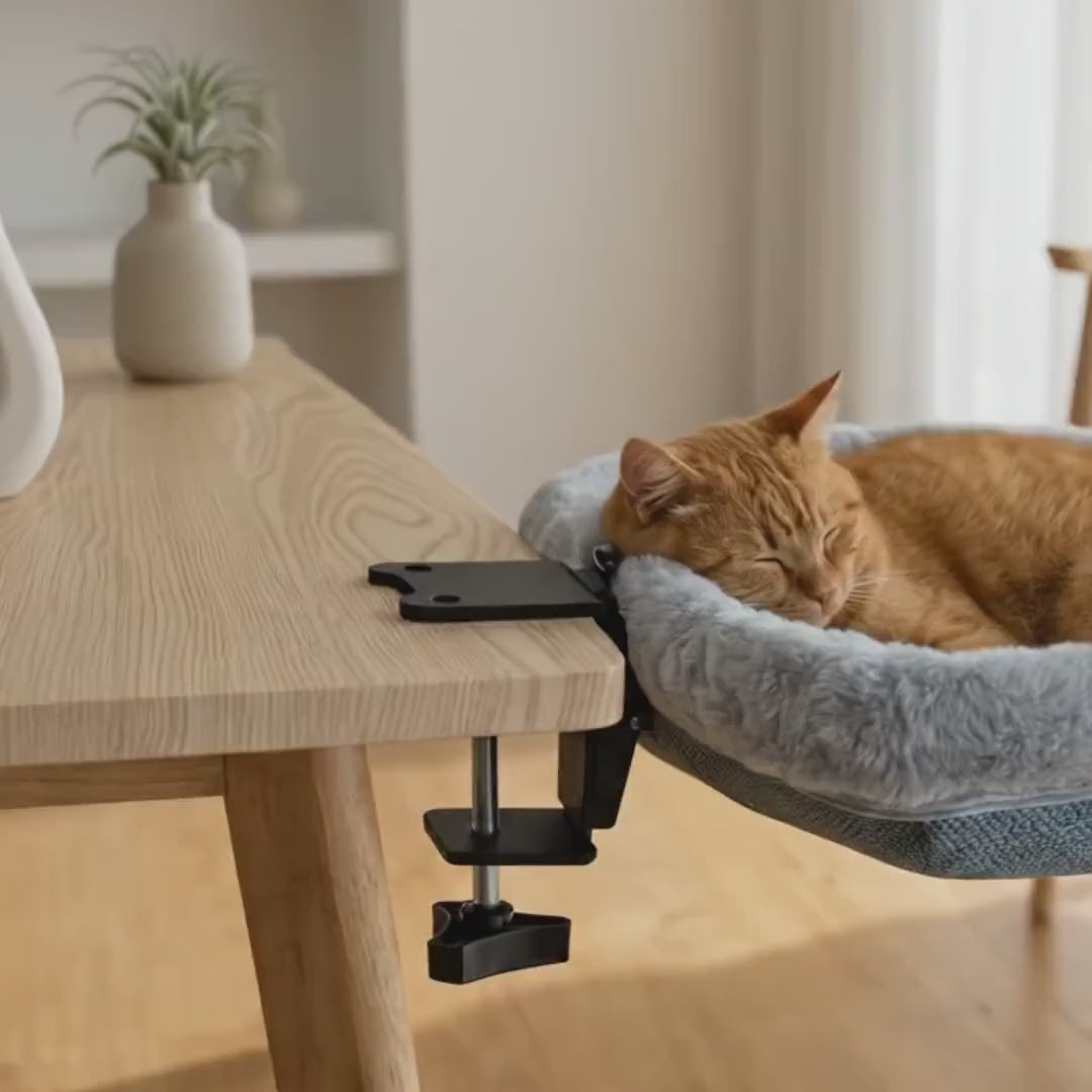 Clamp-On Desk Cat Bed for Home Office | Kumo